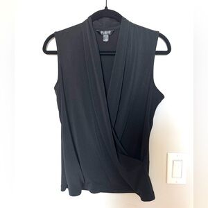 Banana Republic Black Sleeveless Wrap Blouse